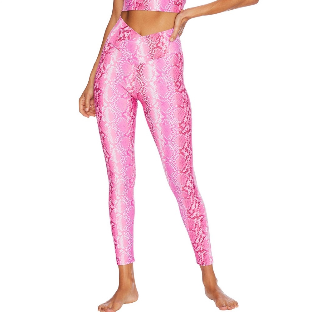Beach riot pink snake print leggings